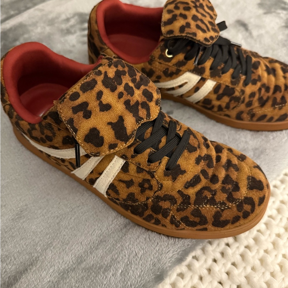 Steve Madden Leopard Print  Sneakers with Red Lining